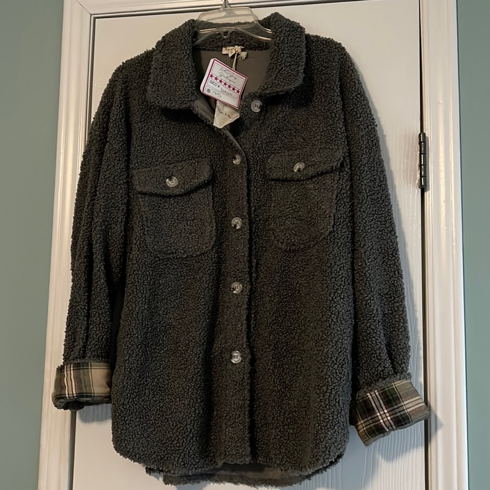 Charcoal Teddy Shacket